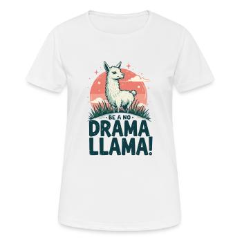 PAS DE DRAME LAMA - T-shirt respirant Femme - blanc - Devant - AI Model Female 172 dark (172cm)