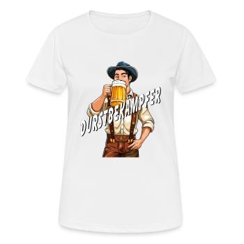 MAN BEER THIRST QUENCHER - Women's Breathable T-Shirt - white - Front - AI Model Female 172 dark (172cm)