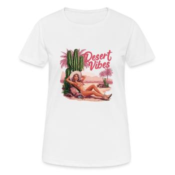 Sonnenuntergang Desert Vibes Urlaub Abenteuer - Frauen T-Shirt atmungsaktiv - Weiß - Vorne - AI Model Female 172 dark (172cm)