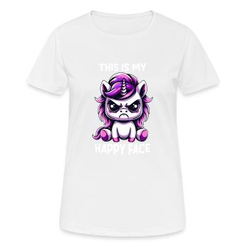 C’est mon visage heureux - T-shirt respirant Femme - blanc - Devant - AI Model Female 172 dark (172cm)