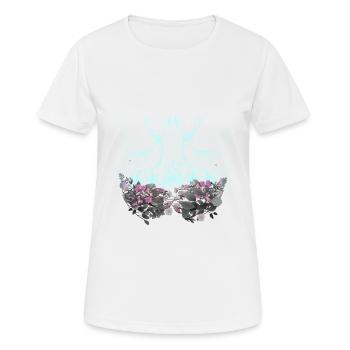 Hirsch Hirsche Wild Blumen Natur Waldtiere Rehbock - Frauen T-Shirt atmungsaktiv - Weiß - Vorne - AI Model Female 172 dark (172cm)