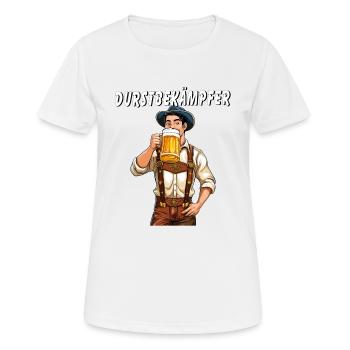 MAN BEER THIRST QUENCHER - Women's Breathable T-Shirt - white - Front - AI Model Female 172 dark (172cm)