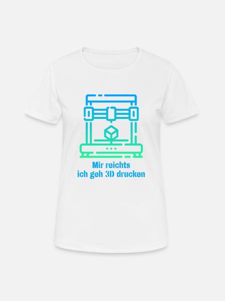 3D Drucker Modellbau Geschenk für Bastler Drucken - Frauen T-Shirt atmungsaktiv - Weiß