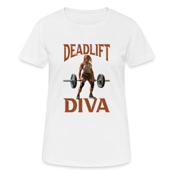 Deadlift Diva 10 - Frauen T-Shirt atmungsaktiv - Weiß - Vorne - AI Model Female 172 dark (172cm)