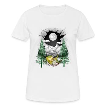 grenouille grenouilles hamac chill sortir nature - T-shirt respirant Femme - blanc - Devant - AI Model Female 172 dark (172cm)