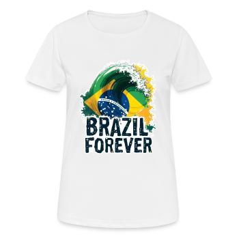 BRASILIEN - Frauen T-Shirt atmungsaktiv - Weiß - Vorne - AI Model Female 172 dark (172cm)