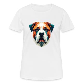 Polygon Hund, Digitale Kunst Tier - Frauen T-Shirt atmungsaktiv - Weiß - Vorne - AI Model Female 172 dark (172cm)