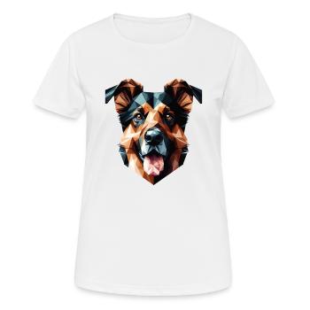 Polygon Hund, Digitale Kunst Tier - Frauen T-Shirt atmungsaktiv - Weiß - Vorne - AI Model Female 172 dark (172cm)