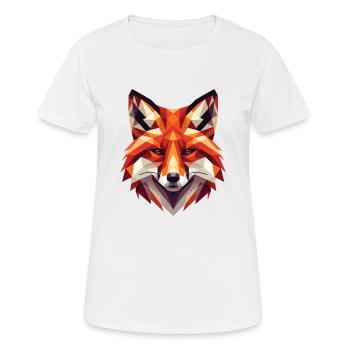 Polygon Fuchs, Digitale Kunst Tier - Frauen T-Shirt atmungsaktiv - Weiß - Vorne - AI Model Female 172 dark (172cm)