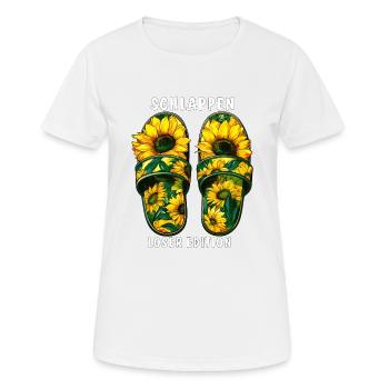 SCHLAPPEN LOSER EDITION - Frauen T-Shirt atmungsaktiv - Weiß - Vorne - AI Model Female 172 dark (172cm)