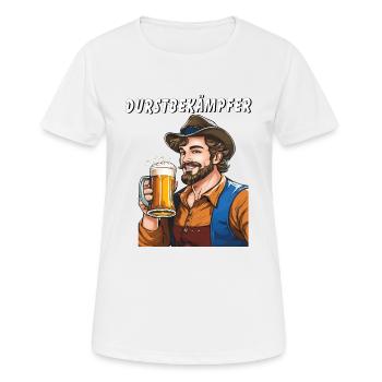 MAN BEER THIRST QUENCHER - Women's Breathable T-Shirt - white - Front - AI Model Female 172 dark (172cm)