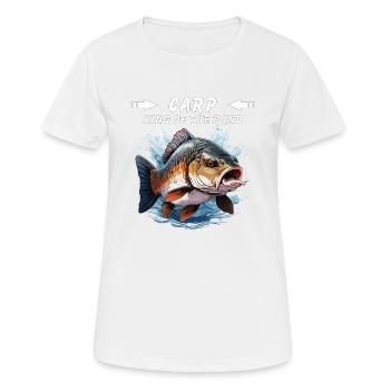 LA CARPE REINE DE L’ÉTANG - T-shirt respirant Femme - blanc - Devant - AI Model Female 172 dark (172cm)