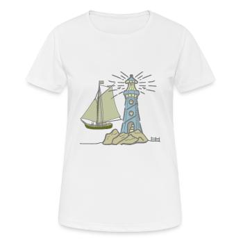 Lighthouse maritime sailing ship ship ships sea - Women's Breathable T-Shirt - white - Front - AI Model Female 172 dark (172cm)