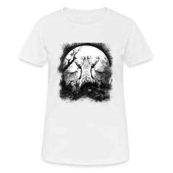 mystisch Wald Waldtiere Hirsche Hirsch Rehbock - Frauen T-Shirt atmungsaktiv - Weiß - Vorne - AI Model Female 172 dark (172cm)