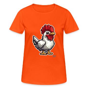 Farm Chicken and Rooster - Women's Breathable T-Shirt - neon orange - Front - AI Model Female 172 dark (172cm)