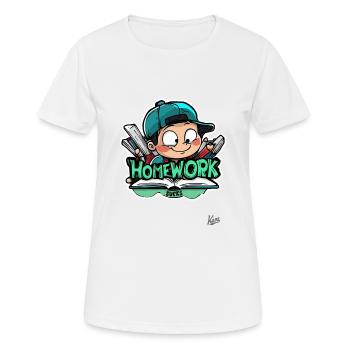 Écolier - Les devoirs sont stupides - T-shirt respirant Femme - blanc - Devant - AI Model Female 172 dark (172cm)