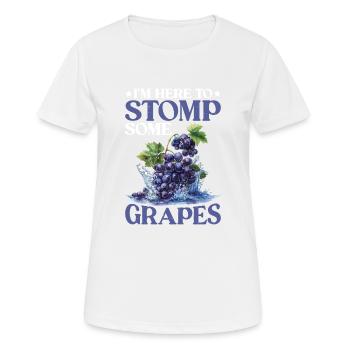 I'm Here To Stomp Some Grapes 21 - Frauen T-Shirt atmungsaktiv - Weiß - Vorne - AI Model Female 172 dark (172cm)