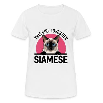 Siamkatze Spruch Katze Mädchen Siamkatze Geschenk - Frauen T-Shirt atmungsaktiv - Weiß - Vorne - AI Model Female 172 dark (172cm)