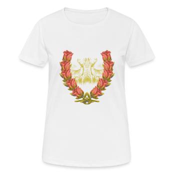 Bois de cerf Cerf rouge Roses Cerf Cerf Chevreuil Chevreuil - T-shirt respirant Femme - blanc - Devant - AI Model Female 172 dark (172cm)