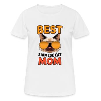Siamkatze Spruch Siamkatze Mama Siamkatze Geschenk - Frauen T-Shirt atmungsaktiv - Weiß - Vorne - AI Model Female 172 dark (172cm)