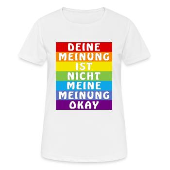 YOUR OPINION IS NOT MY OPINION OKAY - Women's Breathable T-Shirt - white - Front - AI Model Female 172 dark (172cm)