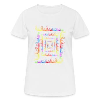 Regenbogen Schnecken LGBT Schnecke Schneckenhaus - Frauen T-Shirt atmungsaktiv - Weiß - Vorne - AI Model Female 172 dark (172cm)