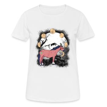 Chamanes Cheval Chevaux Chaman Lune - T-shirt respirant Femme - blanc - Devant - AI Model Female 172 dark (172cm)