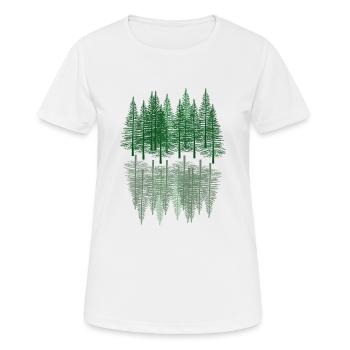 Forêt de sapins Randonnée pédestre Épicéa Forêt de conifères Nature - T-shirt respirant Femme - blanc - Devant - AI Model Female 172 dark (172cm)