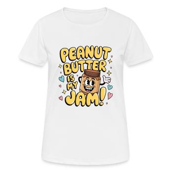 Beurre de cacahuète Erdnussbutter - T-shirt respirant Femme - blanc - Devant - AI Model Female 172 dark (172cm)