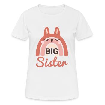 Grosse Schwester Hase Regenbogen sister-to-be - Frauen T-Shirt atmungsaktiv - Weiß - Vorne - AI Model Female 172 dark (172cm)