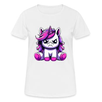 Cute Unicorn Annoyed - Women's Breathable T-Shirt - white - Front - AI Model Female 172 dark (172cm)