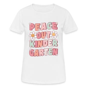 Peace Out Kindergarten Groovy Letzter Tag - Frauen T-Shirt atmungsaktiv - Weiß - Vorne - AI Model Female 172 dark (172cm)
