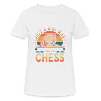 Just a girl who loves chess - Frauen T-Shirt atmungsaktiv - Weiß - Vorne - AI Model Female 172 dark (172cm)
