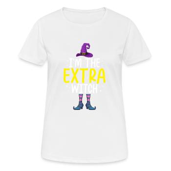 Je suis la sorcière supplémentaire - T-shirt respirant Femme - blanc - Devant - AI Model Female 172 dark (172cm)