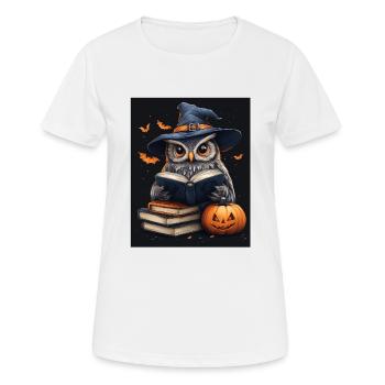Halloween Geschenk Frauen Eule Männer Kinder Deko - Frauen T-Shirt atmungsaktiv - Weiß - Vorne - AI Model Female 172 dark (172cm)