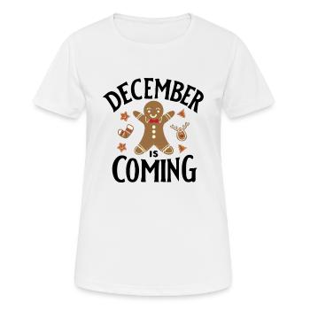 December is coming - Women's Breathable T-Shirt - white - Front - AI Model Female 172 dark (172cm)