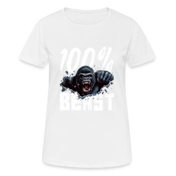Gorilla Beast Power - Women's Breathable T-Shirt - white - Front - AI Model Female 172 dark (172cm)