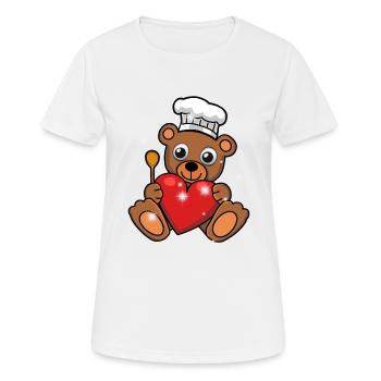 Ours en peluche Cuisinier Cuisinier Cuisinier - T-shirt respirant Femme - blanc - Devant - AI Model Female 172 dark (172cm)