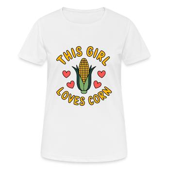 Corn on the cob saying corn funny corn on the cob gift - Women's Breathable T-Shirt - white - Front - AI Model Female 172 dark (172cm)