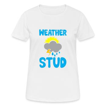 Weather Stud 2 - Frauen T-Shirt atmungsaktiv - Weiß - Vorne - AI Model Female 172 dark (172cm)