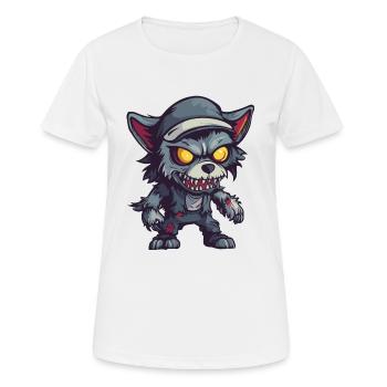 Wolf Halloween Lustig Zombie - Frauen T-Shirt atmungsaktiv - Weiß - Vorne - AI Model Female 172 dark (172cm)