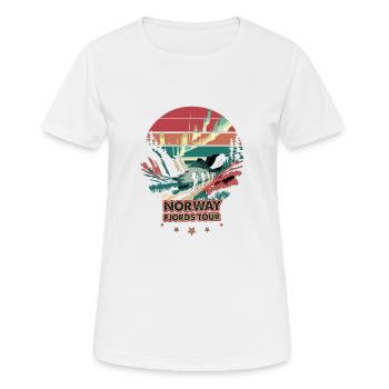 Norway Fjords Tour - Women's Breathable T-Shirt - white - Front - AI Model Female 172 dark (172cm)