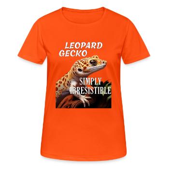 LE GECKO LÉOPARD TOUT SIMPLEMENT IRRÉSISTIBLE - T-shirt respirant Femme - orange néon - Devant - AI Model Female 172 dark (172cm)