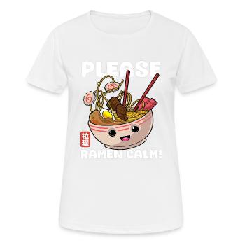 Bitte Ramen Calm Lustige Nudeln Japanisches Essen - Frauen T-Shirt atmungsaktiv - Weiß - Vorne - AI Model Female 172 dark (172cm)