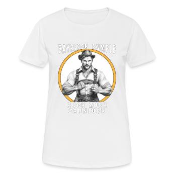 HOMME BAVAROIS GRONDEMENT EN UN RIEN DE TEMPS À L’ÉCART DES DENTS - T-shirt respirant Femme - blanc - Devant - AI Model Female 172 dark (172cm)