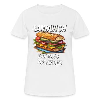 LE SANDWICH LE ROI DES SNACKS - T-shirt respirant Femme - blanc - Devant - AI Model Female 172 dark (172cm)