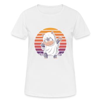Dabbing Moo deng Dabender Ghost Hippo Halloween - Women's Breathable T-Shirt - white - Front - AI Model Female 172 dark (172cm)