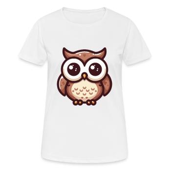 hibou mystique mignon aux yeux écarquillés - T-shirt respirant Femme - blanc - Devant - AI Model Female 172 dark (172cm)