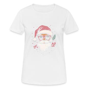 Frohe Weihnachten mit coolem Weihnachtsmann - Frauen T-Shirt atmungsaktiv - Weiß - Vorne - AI Model Female 172 dark (172cm)