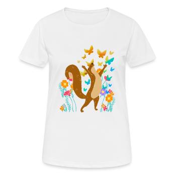 Schmetterlinge Insekten Eichhörnchen Eichhorn Kind - Frauen T-Shirt atmungsaktiv - Weiß - Vorne - AI Model Female 172 dark (172cm)